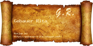 Gebauer Rita névjegykártya